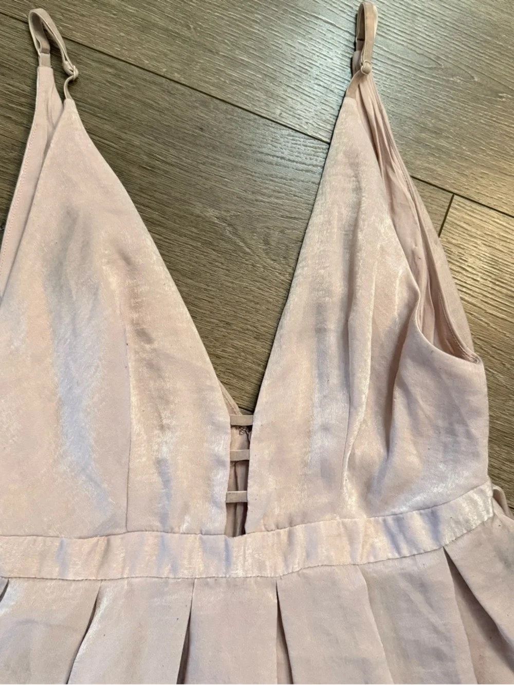 Free People Pale Pink Backless V-Neck A-Line Mini Dress - Picture 2 of 4